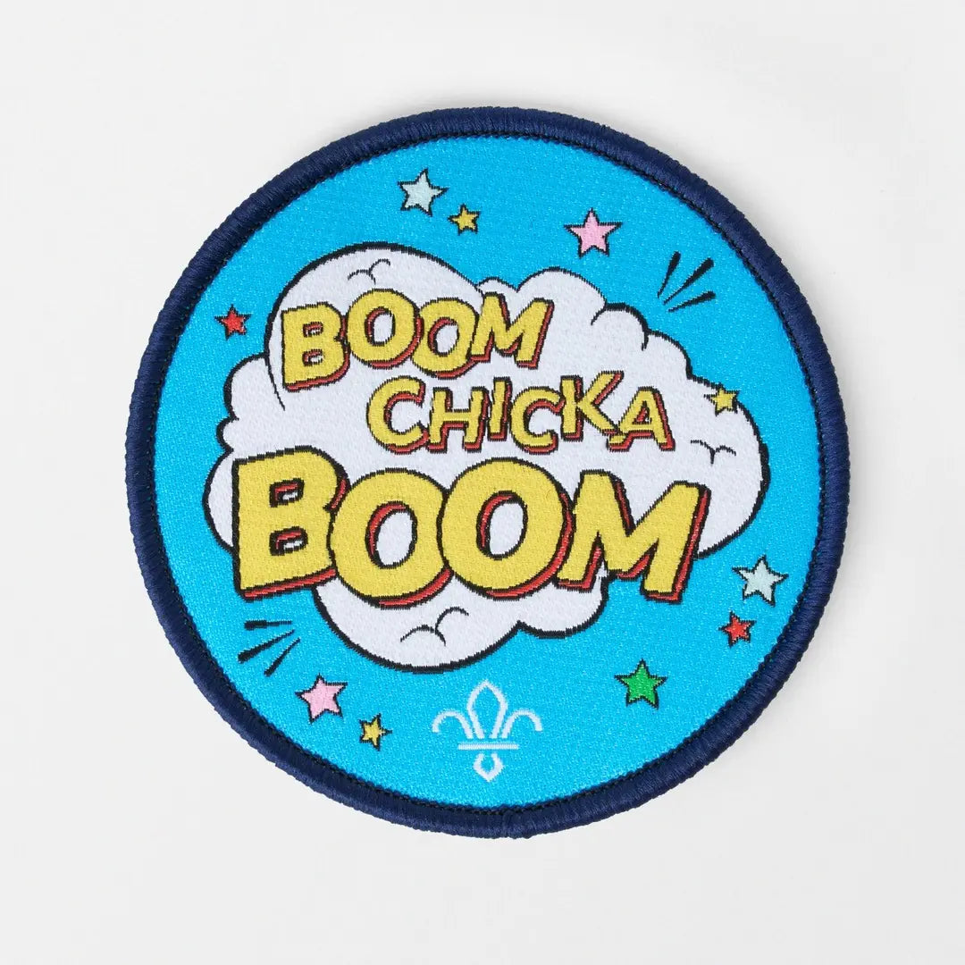BOOM CHICKA BOOM Campfire Song Blanket Badge