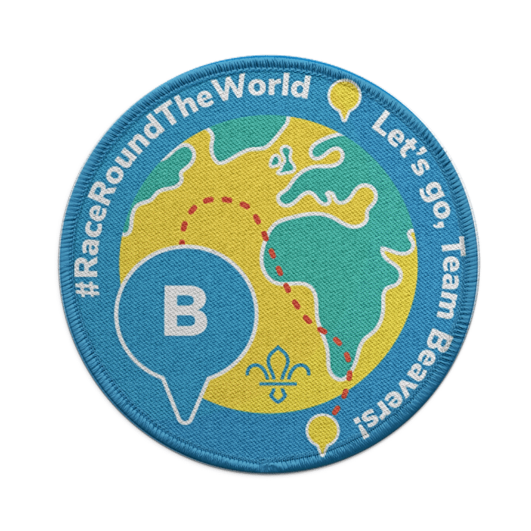 Race Around the World Badge Beavers