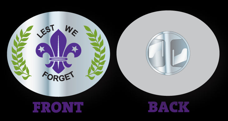 Scout Memorial 'Lest We Forget' Metal Pin Badge