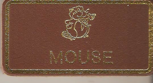 Mouse, Beaver Leaders Leather Name Badge, Tan