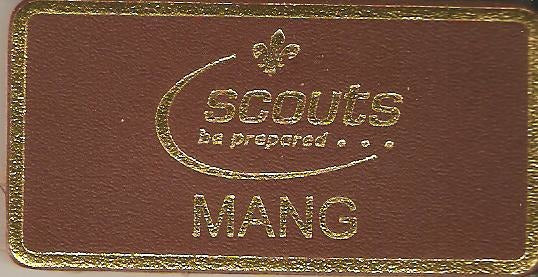 Mang, Scouts Leather Name Badge, Tan