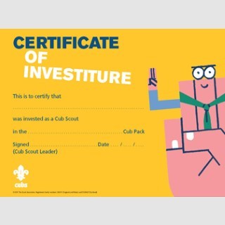 Cub Scout Investiture Certificates, (Pack of 10)