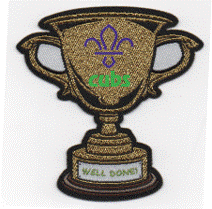 Cubs Well Done Badge in the shape of a cup