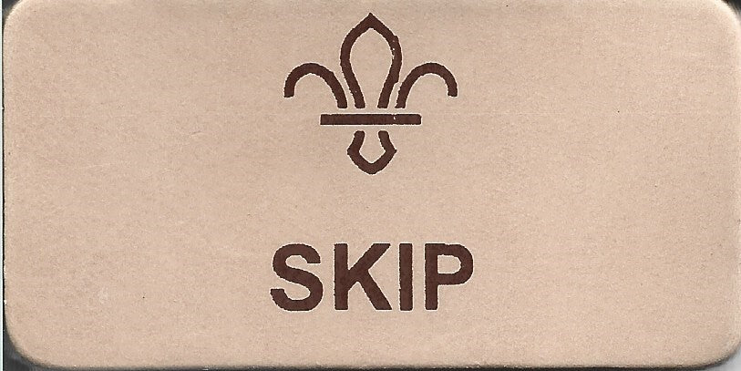 Skip, Scouts Leather Name Badge, Natural