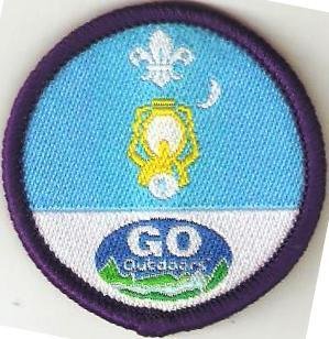 Nights Away Staged Activity Badge 1 Night, Go Outdoors, with small Numbers OLD FDL