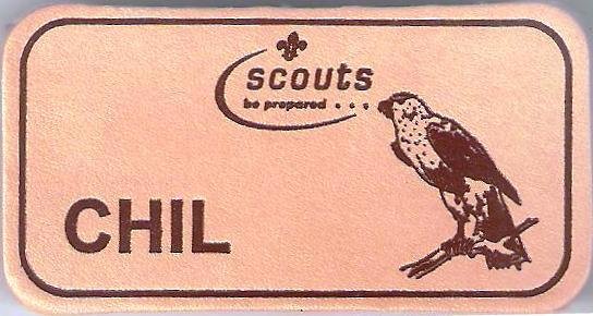 Chil, Scouts Character Leather Name Badge, Natural
