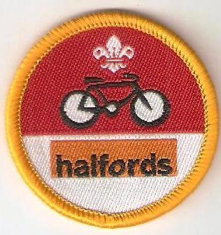 Cub Scout Cyclist Activity Badge, Halfords (orange background) OLD FDL