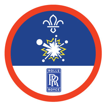 Scout Scientist Activity Badge, Rolls Royce, Square Logo