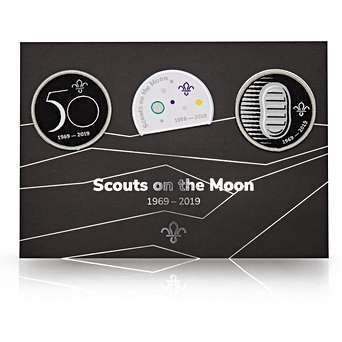 Scouts on the Moon 1969 -2019, 3 Badge set and card