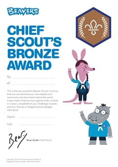 Chief Scout Bronze Award Certificates (Pack of 10)