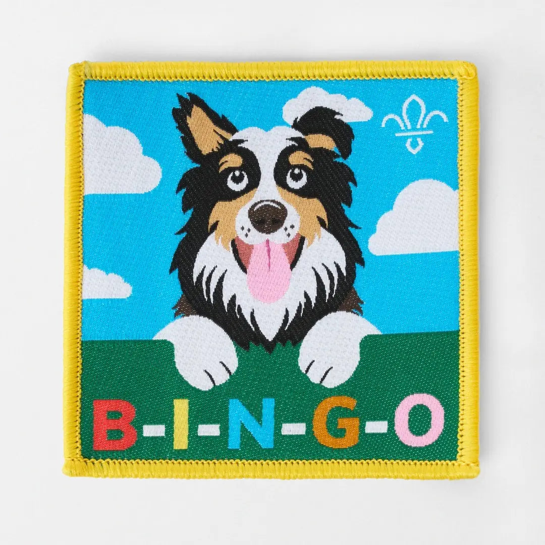 B-I-N-G-O Campfire Song Blanket Badge