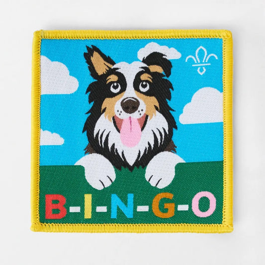 B-I-N-G-O Campfire Song Blanket Badge
