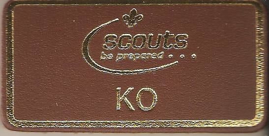 Ko, Scouts Leather Name Badge, Tan