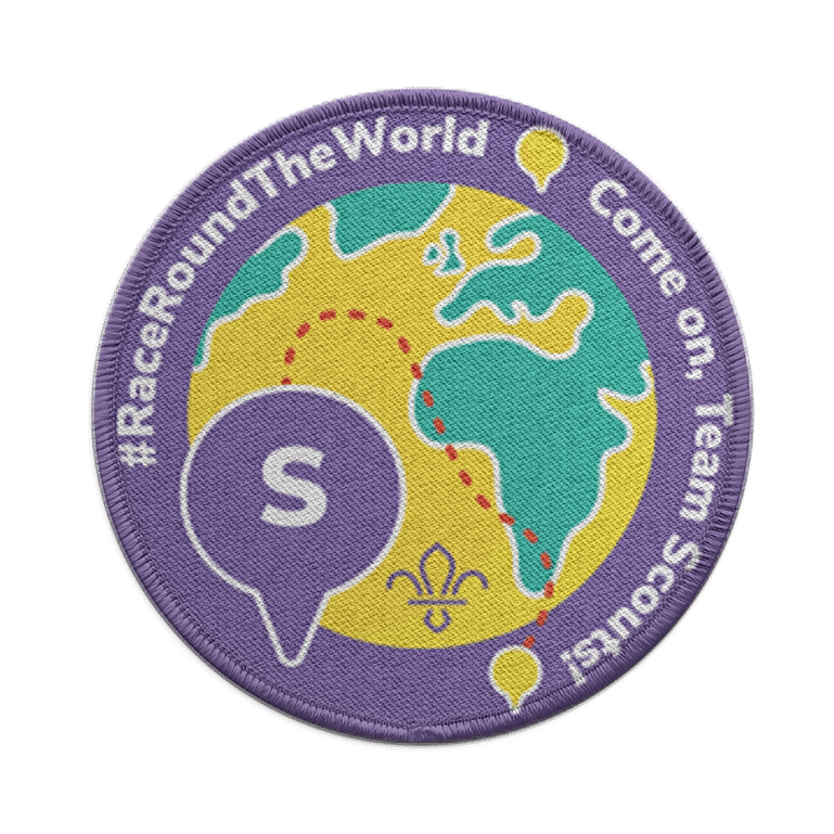 Race Around the World Badges Scouts