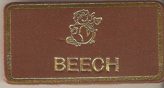 Beech, Beaver Leaders Leather Name Badge, Tan