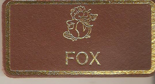 Fox, Beaver Leaders Leather Name Badge, Tan