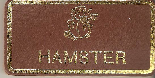 Hamster, Beaver Leaders Leather Name Badge, Tan