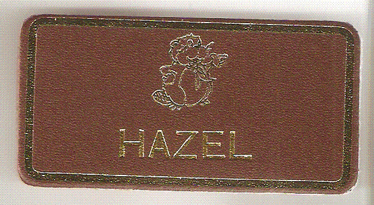 Hazel, Beaver Leaders Leather Name Badge, Tan