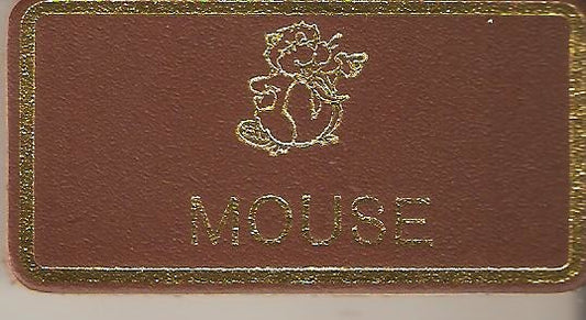 Mouse, Beaver Leaders Leather Name Badge, Tan