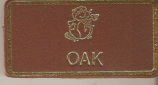 Oak, Beaver Leaders Leather Name Badge, Tan