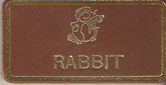 Rabbit, Beaver Leaders Leather Name Badge, Tan