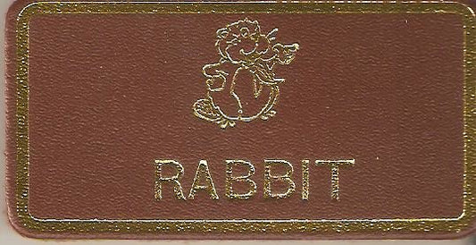 Rabbit, Beaver Leaders Leather Name Badge, Tan