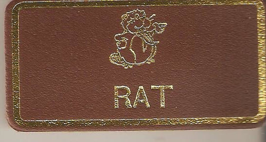 Rat, Beaver Leaders Leather Name Badge, Tan