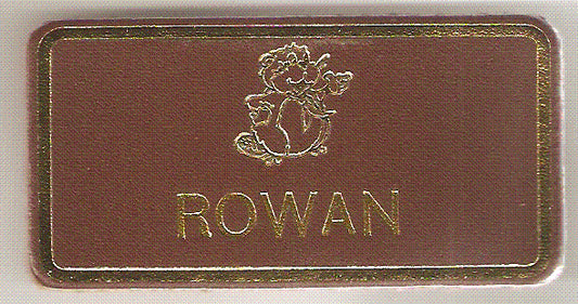 Rowan, Beaver Leaders Leather Name Badge, Tan