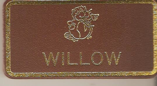 Willow, Beaver Leaders Leather Name Badge, Tan