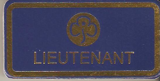 Lieutenant, Guide Leather Name Badge, Navy Blue