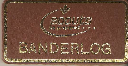 Banderlog, Scouts Leather Name Badge, Tan