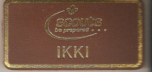 Ikki, Scouts Leather Name Badge, Tan