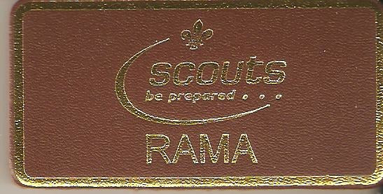 Rama, Leather Name Badge, Tan