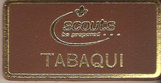 Tabaqui, Scouts Leather Name Badge, Tan