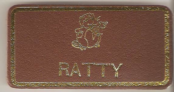 Ratty, Beaver Leaders Leather Name Badge, Tan