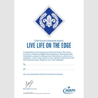 Chief Scouts Diamond Award Certificates, (Pack of 10) 2015-1