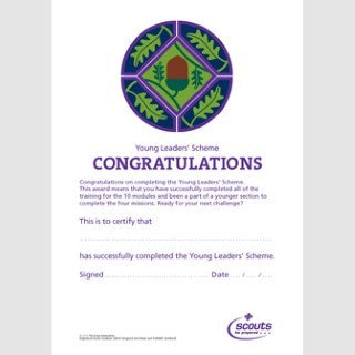 Young Leaders Completing the Scheme Certificates (Pack of 10) 2015