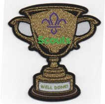 Scouts Well Done Badge in the shape of a cup