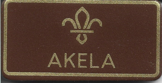 Akela, FDL Leather Name Badge, Tan