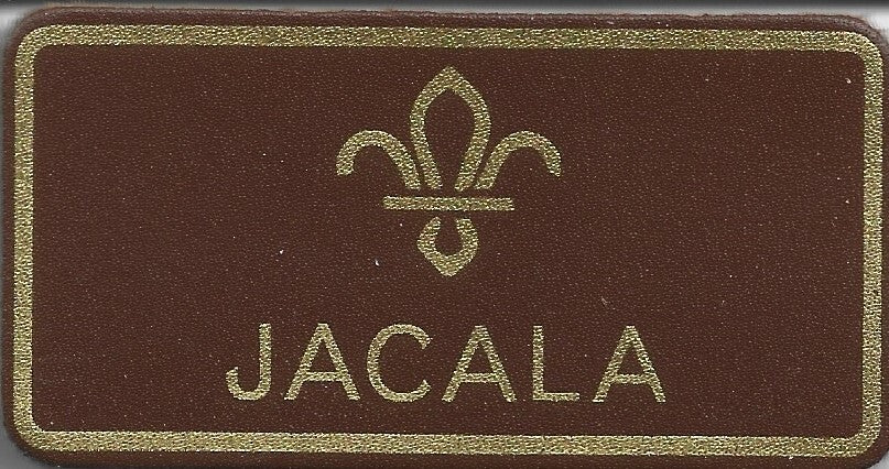 Jacala, FDL Leather Name Badge, Tan