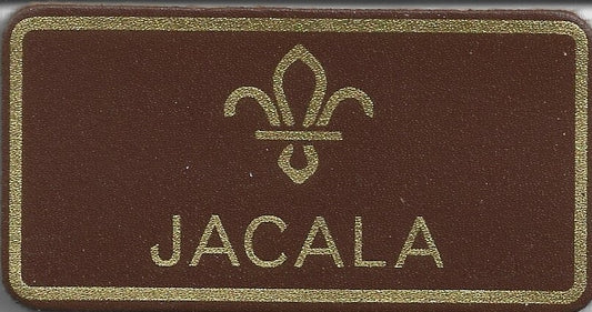 Jacala, FDL Leather Name Badge, Tan