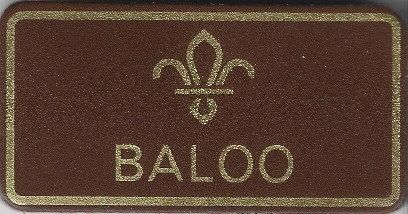 Baloo, FDL Leather Name Badge, Tan