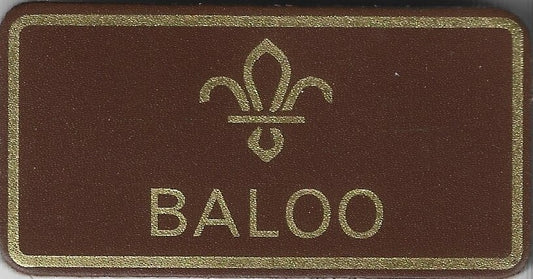 Baloo, FDL Leather Name Badge, Tan