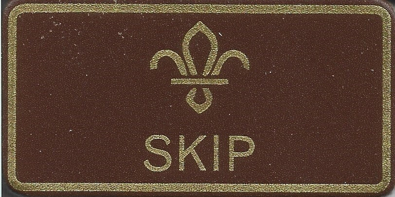 Skip,  Scouts Leather Name Badge, Tan