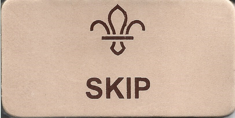 Skip,  Scouts Leather Name Badge, Natural