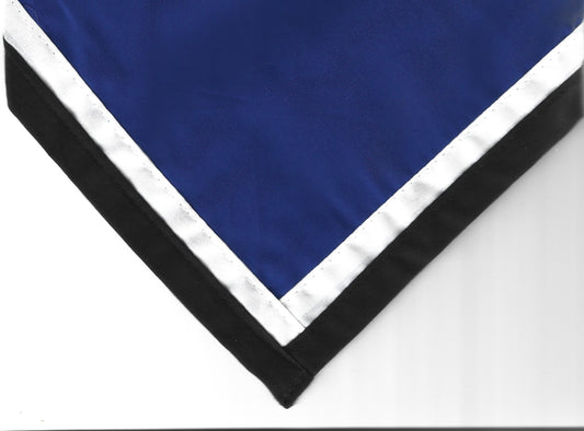 Unknown Group B, Adult Size Scarves, pack of 2, Royal Blue with a 1/2" Black Border outside and 1/2" White Border inside