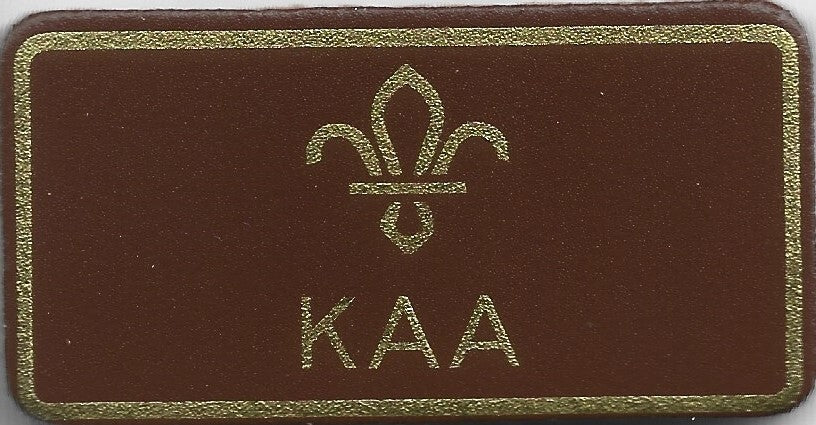 Kaa, Scouts Leather Name Badge, Tan