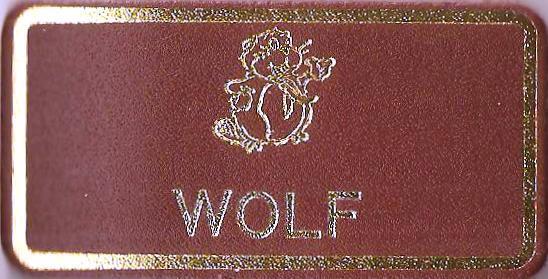 Wolf, Beaver Leaders Leather Name Badge, Tan