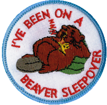 I've been on a Beaver sleepover 63mm fun badge