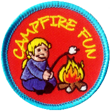 Campfire Fun, 50mm fun badge, Girl